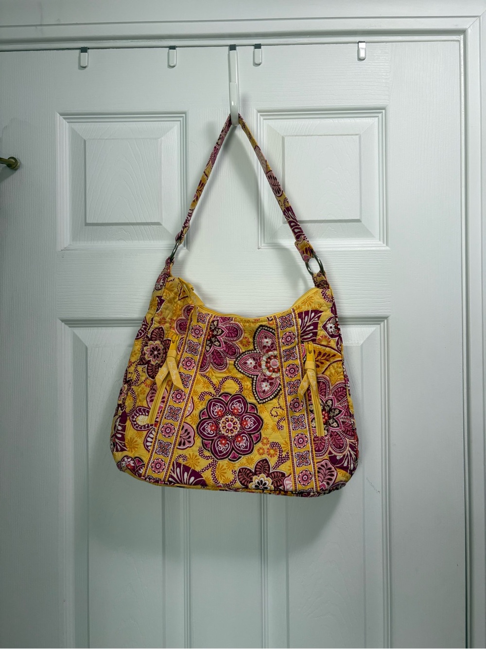 Vera Bradley Yellow and Pink Floral Quilted Shoulder Bag